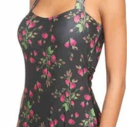 Pussy Deluxe Badpak -M- Vintage Rose Zwart -Lingerie-Dames-Badmode Winkel 255x840