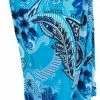 Om Namaste Sarong Pareo Saunadoek Wikkeljurk - 619 - Boze Oog & Kashmir Bloemen - Blauw