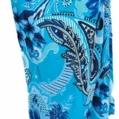 Om Namaste Sarong Pareo Saunadoek Wikkeljurk - 619 - Boze Oog & Kashmir Bloemen - Blauw