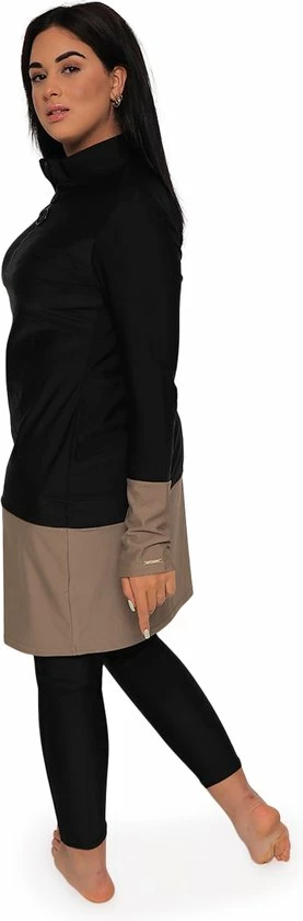 MYKINY BRAND BURKINI Pearl, UV Werende Jurk En Broek, Zwem Set, Dames, UV 50 Beschermende Zwem Tuniek En Zwem Broek M, Set ExclusiefTurban 3 MYKINY BRAND BURKINI Pearl, UV Werende Jurk En Broek, Zwem Set, Dames, UV 50 Beschermende Zwem Tuniek En Zwem Broek M, Set ExclusiefTurban - Afbeelding 3