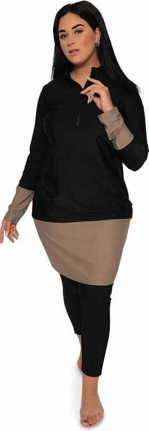 MYKINY BRAND BURKINI Pearl, UV Werende Jurk En Broek, Zwem Set, Dames, UV 50 Beschermende Zwem Tuniek En Zwem Broek M, Set ExclusiefTurban 8 MYKINY BRAND BURKINI Pearl, UV Werende Jurk En Broek, Zwem Set, Dames, UV 50 Beschermende Zwem Tuniek En Zwem Broek M, Set ExclusiefTurban - Afbeelding 8