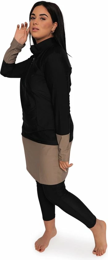 MYKINY BRAND BURKINI Pearl, UV Werende Jurk En Broek, Zwem Set, Dames, UV 50 Beschermende Zwem Tuniek En Zwem Broek M, Set ExclusiefTurban 5 MYKINY BRAND BURKINI Pearl, UV Werende Jurk En Broek, Zwem Set, Dames, UV 50 Beschermende Zwem Tuniek En Zwem Broek M, Set ExclusiefTurban - Afbeelding 5