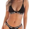 Merkloos Lounge BH Set Zwart - Loungewear - Damesmode - Lingerie Setje Vrouwen - Nachtmode - Lingerie - Cadeau - L