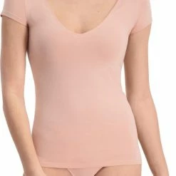 Noshirt Women Lite Vrouwen Ondershirts Korte Mouw Diepe V-hals Invisible Rose - Maat M