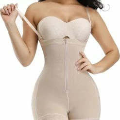 Chibaa - Slimming Bodysuit Met Opening Voor Toiletbezoek - Nude - Maat: 5XL - Body Shaper - Shapewear - Corrigerende Body - Butt Lift - Afslank