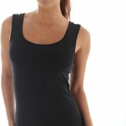 Brubeck Comfort | Dames Ondergoed Hemd Naadloos Met Merino Wol - Zwart - XL