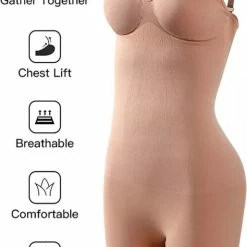 Wow Peach - Full Bodysuit Plas Gat- Seamless - Shapewear - Shaper - Corrigende Ondergoed - Butt & Chest Lift - Nude - Maat: X-Large 12 Wow Peach - Full Bodysuit Plas Gat- Seamless - Shapewear - Shaper - Corrigende Ondergoed - Butt & Chest Lift - Nude - Maat: X-Large -Lingerie-Dames-Badmode Winkel 514x840