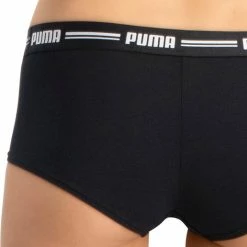 PUMA - Onderbroek Dames Iconic Mini Short - 2 Pack - Zwart - Maat: L -Lingerie-Dames-Badmode Winkel 516x840