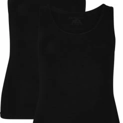 Bamboo Basics - 2-Pack Dames Bamboe Singlets Anna – Zwart - XL