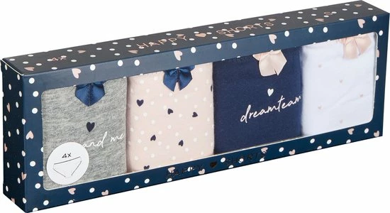 Happy Shorts Dames Slips Hartjes Print Valentijn 4-Pack D687 - Maat 38 4 Happy Shorts Dames Slips Hartjes Print Valentijn 4-Pack D687 - Maat 38 - Afbeelding 4