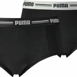PUMA - Onderbroek Dames Iconic Mini Short - 2 Pack - Zwart - Maat: L