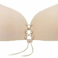 Merkloos Strapless Plak BH - Met Push Up Door De Vetersluiting - Cup C - Beige / Huidskleur