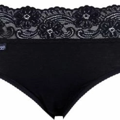 Sloggi Romance Dames Midi Slip Met Kant - Zwart - Maat 44