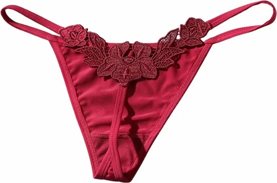 Merkloos Dames String Rood - Luxe Design Met Kant - Dames Lingerie / Ondergoed - Maat M 3 Merkloos Dames String Rood - Luxe Design Met Kant - Dames Lingerie / Ondergoed - Maat M - Afbeelding 3