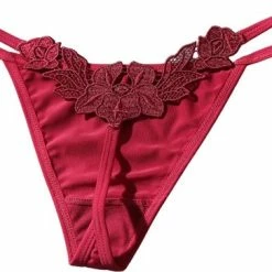 Merkloos Dames String Rood - Luxe Design Met Kant - Dames Lingerie / Ondergoed - Maat L -Lingerie-Dames-Badmode Winkel 550x363 7