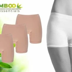 Bamboo Essentials - Naadloos Ondergoed Dames - Bamboe - 3 Stuks - Shorts - Nude - M - Boxershorts Dames - Corrigerend Dames Ondergoed - Lingerie - Onderbroeken Dames - Dames Slips - Dames Ondergoed - Lange Onderbroek Dames -Sloggi Ondergoed Dames