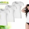 Bamboo Essentials - T Shirt Dames - Ronde Hals - 3 Stuks - Wit - M - Bamboe Ondershirt - Onderhemd - Dames Shirts Korte Mouw