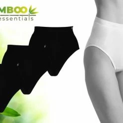 Bamboo Essentials - Naadloos Ondergoed Dames - Bamboe - 3 Stuks - High Waist Slips - Zwart - S - Corrigerend Dames Ondergoed - Lingerie - Onderbroeken Dames - Dames Slips -Sloggi Ondergoed Dames
