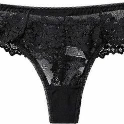 Merkloos Vrouw Kant Ondergoed - Zwart&Wit Strings - Gratis Vervoer- Kanten Lingerie - Transparante Thong Uitgehold - Maat L -Lingerie-Dames-Badmode Winkel 550x386 1