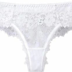 Merkloos Vrouw Kant Ondergoed - Zwart&Wit Strings - Gratis Vervoer- Kanten Lingerie - Transparante Thong Uitgehold - Maat L -Lingerie-Dames-Badmode Winkel 550x387 2