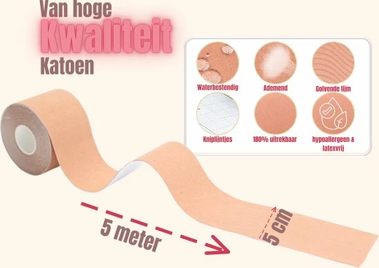 Merkloos Fairy Sister Boob Tape - Boobtape - Fashion Tape - BH Tape - Plak BH - 5 Meter - Zwart 5 Merkloos Fairy Sister Boob Tape - Boobtape - Fashion Tape - BH Tape - Plak BH - 5 Meter - Zwart - Afbeelding 5