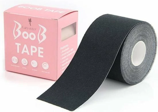 Merkloos Fairy Sister Boob Tape - Boobtape - Fashion Tape - BH Tape - Plak BH - 5 Meter - Zwart 1 Merkloos Fairy Sister Boob Tape - Boobtape - Fashion Tape - BH Tape - Plak BH - 5 Meter - Zwart