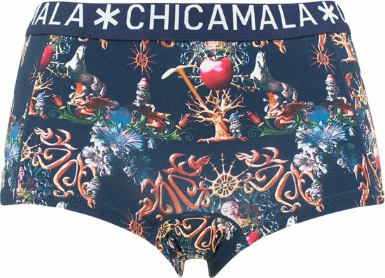 Chicamala Dames 2P Boxershorts Snowwhite Multi - L 2 Chicamala Dames 2P Boxershorts Snowwhite Multi - L - Afbeelding 2