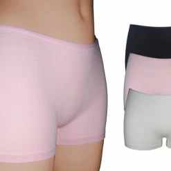 VANILLA - Dames Boxershort, Dames Ondergoed - 3 Stuks - Egyptisch Katoen - Zwart,Roze,Wit - SH3573 - XXL