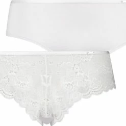 Hunkemöller Lingerie Dames 2-pack Brazilians Angie - Wit - Maat XL