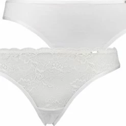 Hunkemöller Lingerie Dames 2-pack Strings Angie - Wit - Maat XS