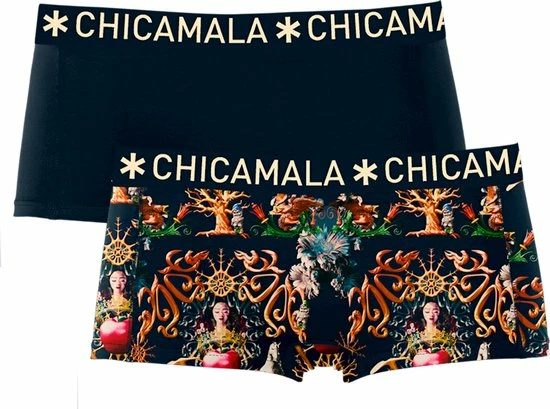 Chicamala Dames 2P Boxershorts Snowwhite Multi - L 8 Chicamala Dames 2P Boxershorts Snowwhite Multi - L - Afbeelding 8