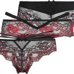 Hunkemöller Dames Lingerie 3-Pack Loz Boxerstring - Zwart - Maat XL