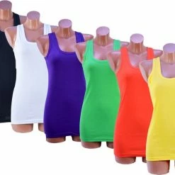 Donex 6 Pack Dames Hemd - 100% Katoen - 6 Kleuren - Maat M