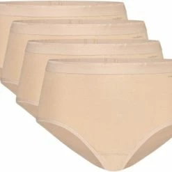 Ten Cate Basics Women Midi (4-pack) - Dames Slips Middelhoge Taille - Beige - Maat: XL