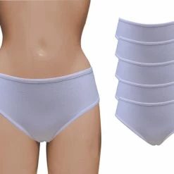 VANILLA - Dames Ondergoed, Dames Slip, Lingerie - 5 Stuks - Egyptisch Katoen - Wit - S