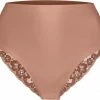 Ten Cate Secrets Lace Women Nuturals High Waist Brazilian (1-pack) - Dames Slip Hoge Taille - Pink Nut - Maat: XL