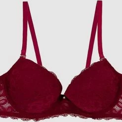 Viuma Milano Viuma Vrouw Bordeaux 620161 Push Up Bh Kanten Beugelbeha Dagelijks Comfort Hoogwaardig Kwaliteit