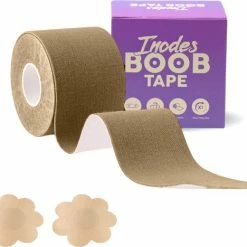 Inodes Boob Tape 5 Meter (5,0 Cm Breed) - Bruin - Plak BH - Strapless BH + Inclusief Tepelcovers
