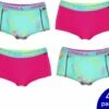 4-Pack O'Neill Dames Blended Shorts Ondergoed 800762 - Roze / Blauw - Maat L