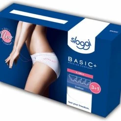 Sloggi Basic+ Dames Mini Slip - 4-pack - Wit - Maat 44 -Lingerie-Dames-Badmode Winkel 550x478 1