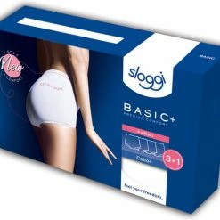 Sloggi Basic+ Dames Maxi Slip - 4-pack - Wit - Maat 54 -Lingerie-Dames-Badmode Winkel 550x478 2