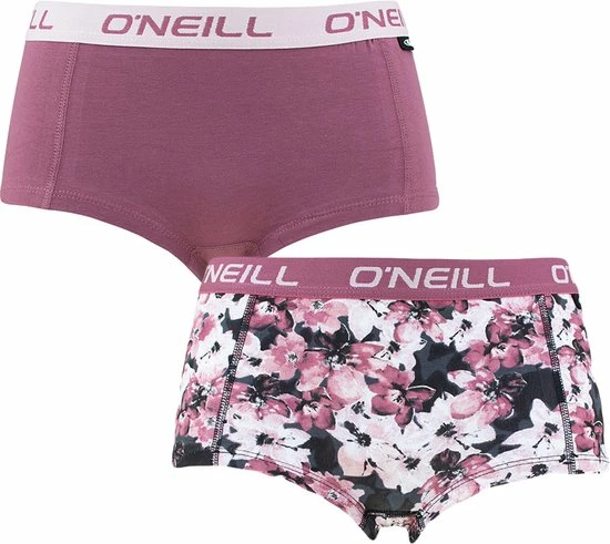 O'Neill Dames Boxershorts 2P Floral & Plain Multi - XL 1 O'Neill Dames Boxershorts 2P Floral & Plain Multi - XL