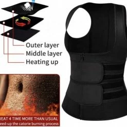 Wow Peach - Sport Body Shaper Vest - Corrigerende Top - Work Out - Afslanken - Sweat Shapewear - Verstelbaar - Zwart - Large -Lingerie-Dames-Badmode Winkel 550x492 3