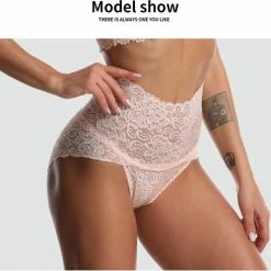 Merkloos 3 In 1 Dames Naadloze Kanten Hipster | Hoge Taille Slips | Butt Lifter | Zwart - Maat S - 3 Stuks -Lingerie-Dames-Badmode Winkel 550x498 5