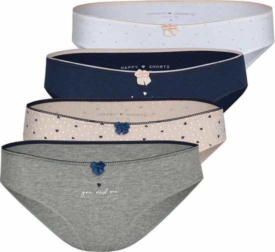 Happy Shorts Dames Slips Hartjes Print Valentijn 4-Pack D687 - Maat 38 2 Happy Shorts Dames Slips Hartjes Print Valentijn 4-Pack D687 - Maat 38 - Afbeelding 2