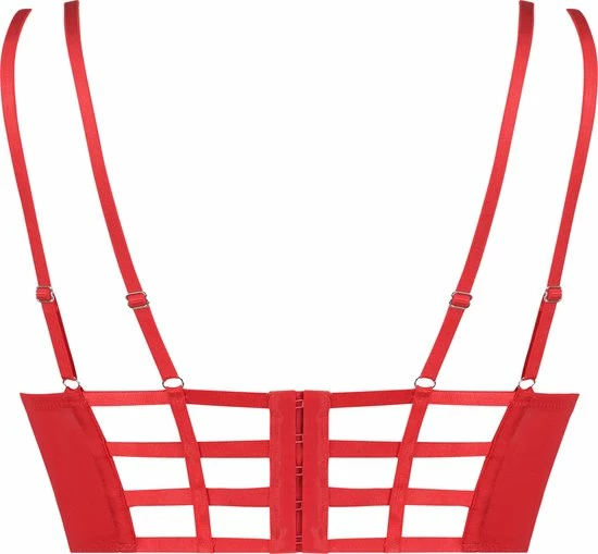 Hunkemöller Dames Lingerie Voorgevormde Longline Beugel Bh Oceana - Rood - Maat F70 2 Hunkemöller Dames Lingerie Voorgevormde Longline Beugel Bh Oceana - Rood - Maat F70 - Afbeelding 2