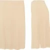 Merkloos Lange Dames Onderrok - Met Split - Beige/Huid - Maat L/XL (715)