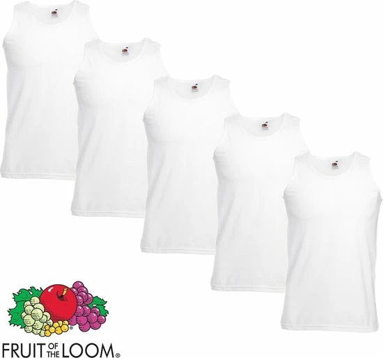5 Pack Fruit Of The Loom Valueweight Sportshirt-Onderhemd Wit Maat XL 1 5 Pack Fruit Of The Loom Valueweight Sportshirt-Onderhemd Wit Maat XL