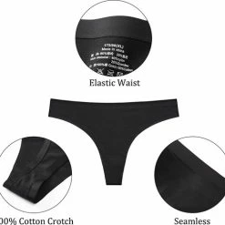 Merkloos Naadloos Ondergoed - 3 Stuks/verpakking - Gratis Vervoer- Spoorloze Strings - Seamless Lingerie - Sexy String - Tweede Huid Bikini -Zwart String - Maat M -Lingerie-Dames-Badmode Winkel 550x522 2