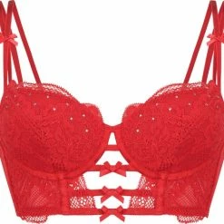 Hunkemöller Dames Lingerie Voorgevormde Longline Beugel Bh Oceana - Rood - Maat F70
